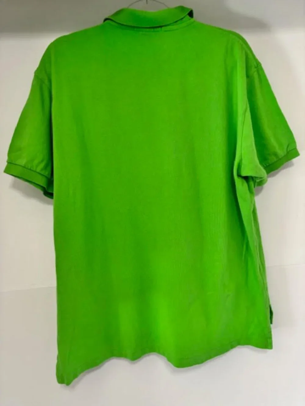 Polo Ralph Lauren Men’s XL Green Pique Polo Shirt Pink Pony Logo Short Sleeve